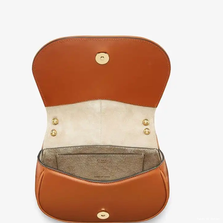Affordable HOT Brown Mini Leather In Bag Fendi C'mon Calf 0627